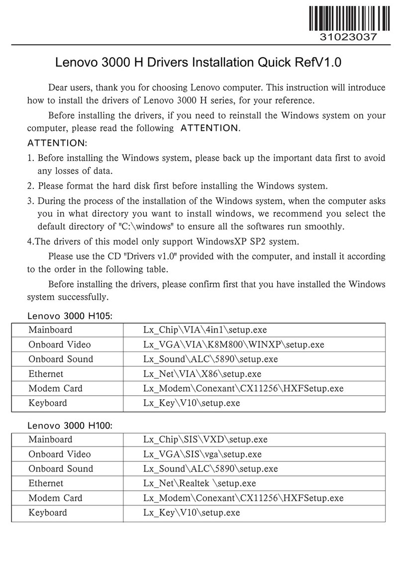 Lenovo ThinkCentre A30 Software installation guide