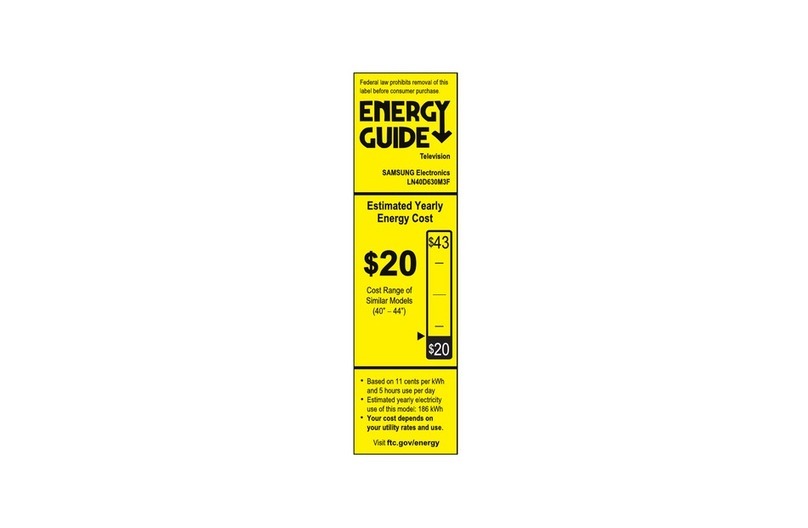 Samsung LN40D630M3F Energy guide