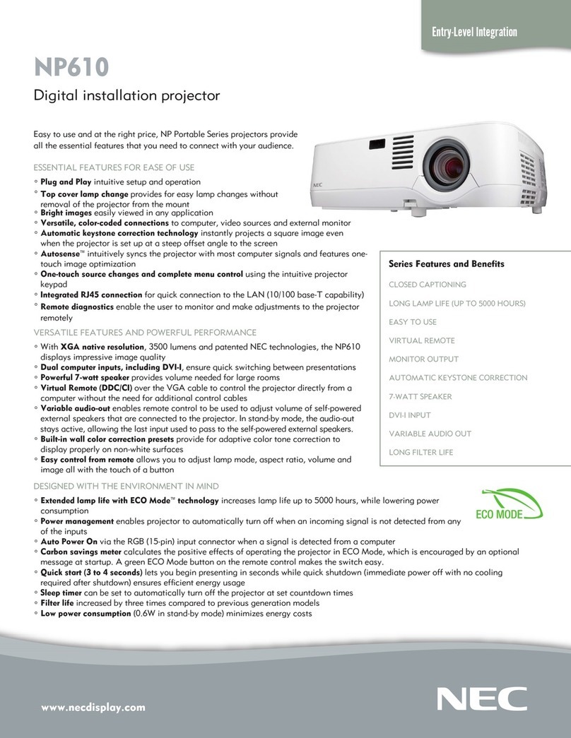 NEC NP610 Series brochure