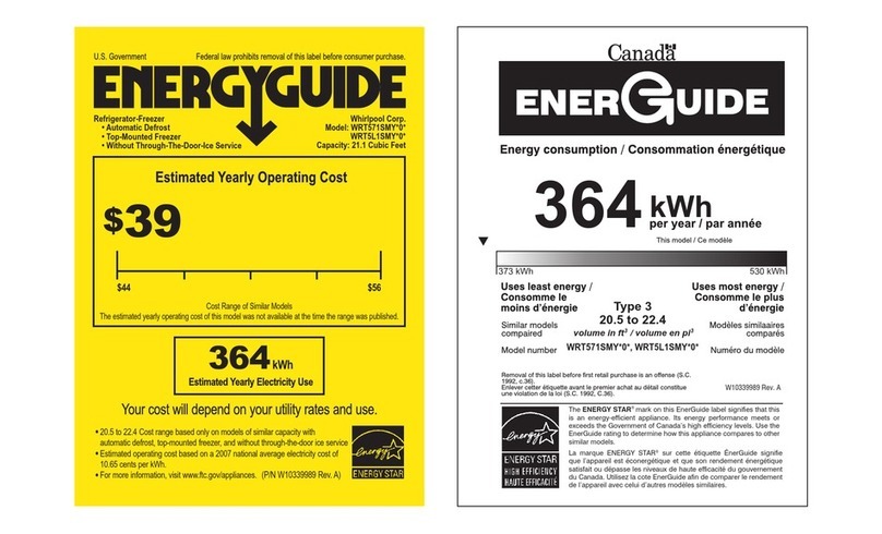 Whirlpool WRT5L1SMYB Energy guide