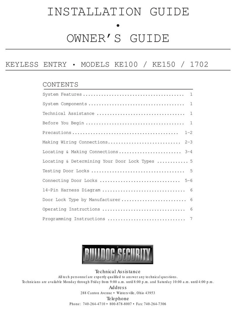 Bulldog Security KE100, KE150, 1702 User manual Bulldog Security KE100, KE150, 1702 User manual