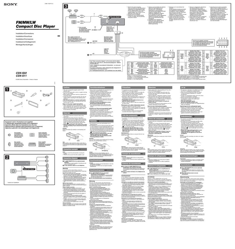 Sony CDX-S11 Installation/connections