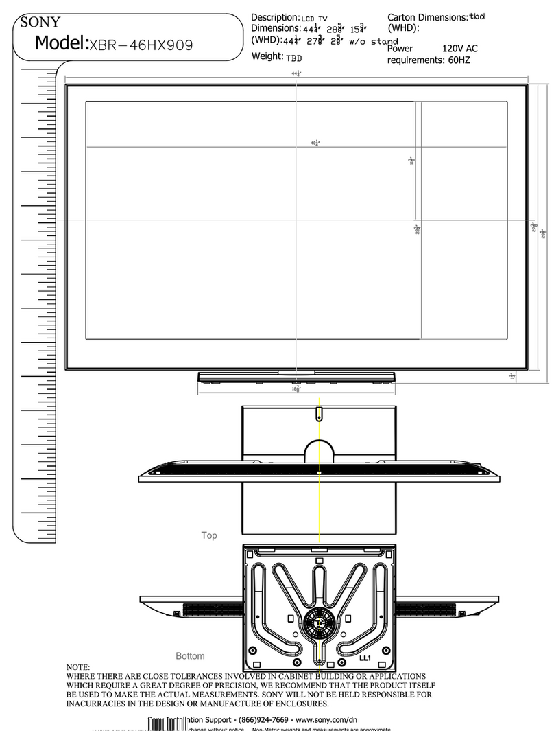 Sony XBR-46HX909 - Lcd Panel For Kdl-42xbr950 Tv User guide