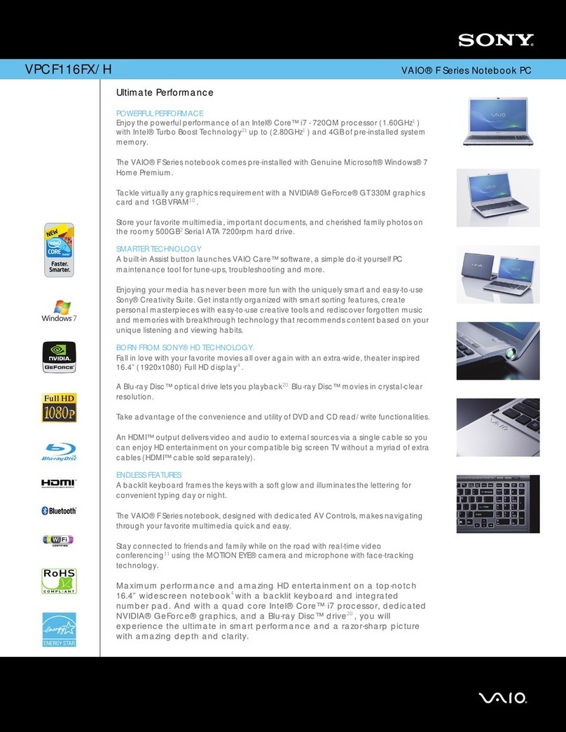 Sony VAIO VPCF116FX/H brochure