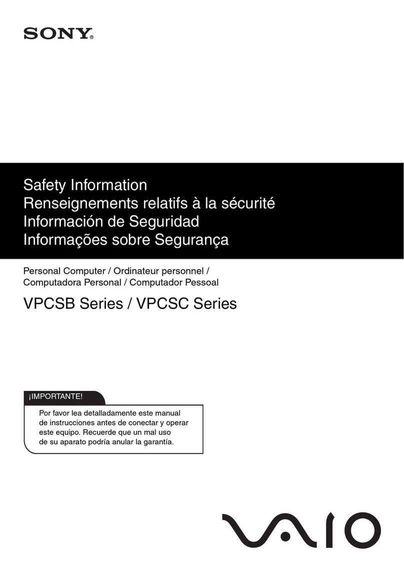 Sony VPCSB11FX/B Safety information