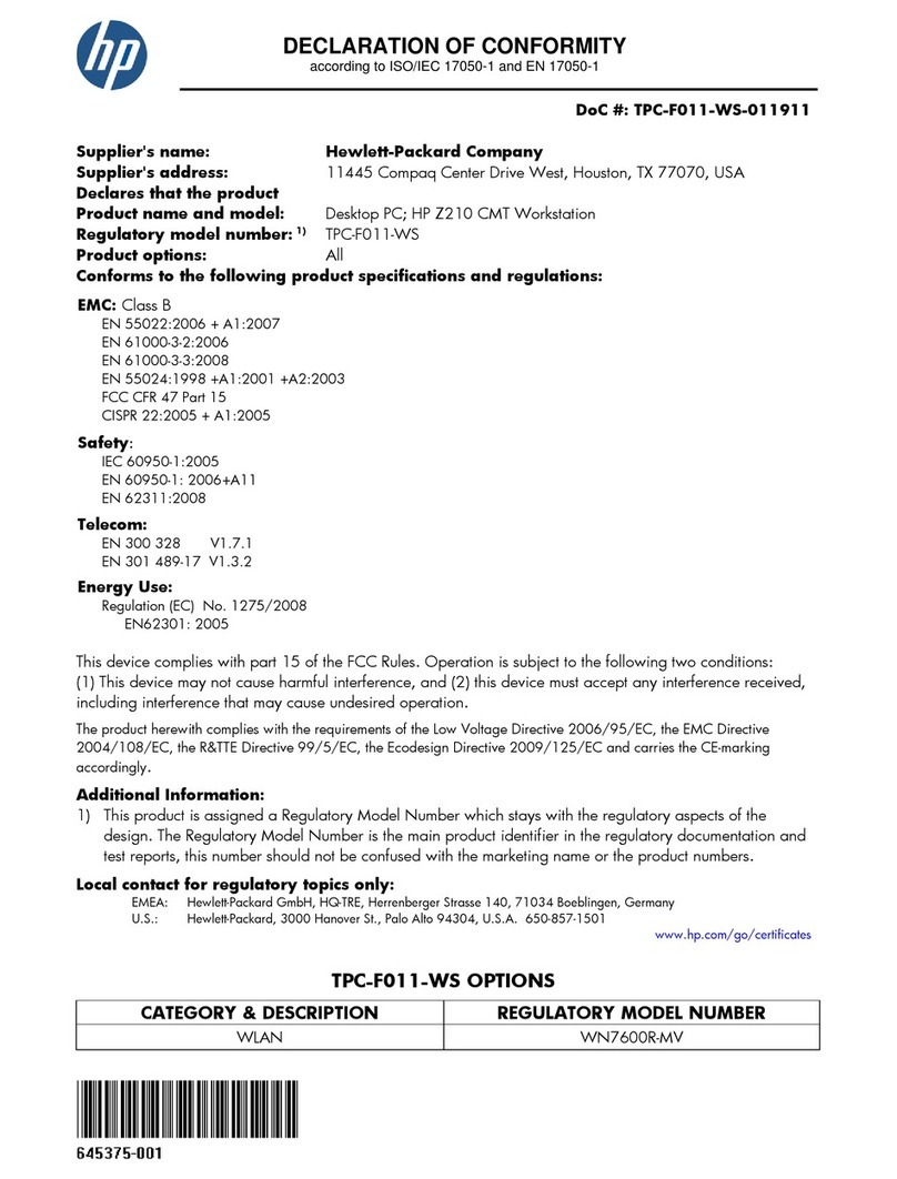 HP Z210 Series Reference guide