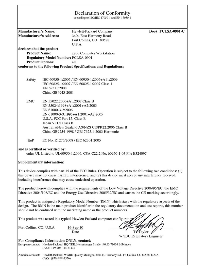 HP Z210 Series Reference guide
