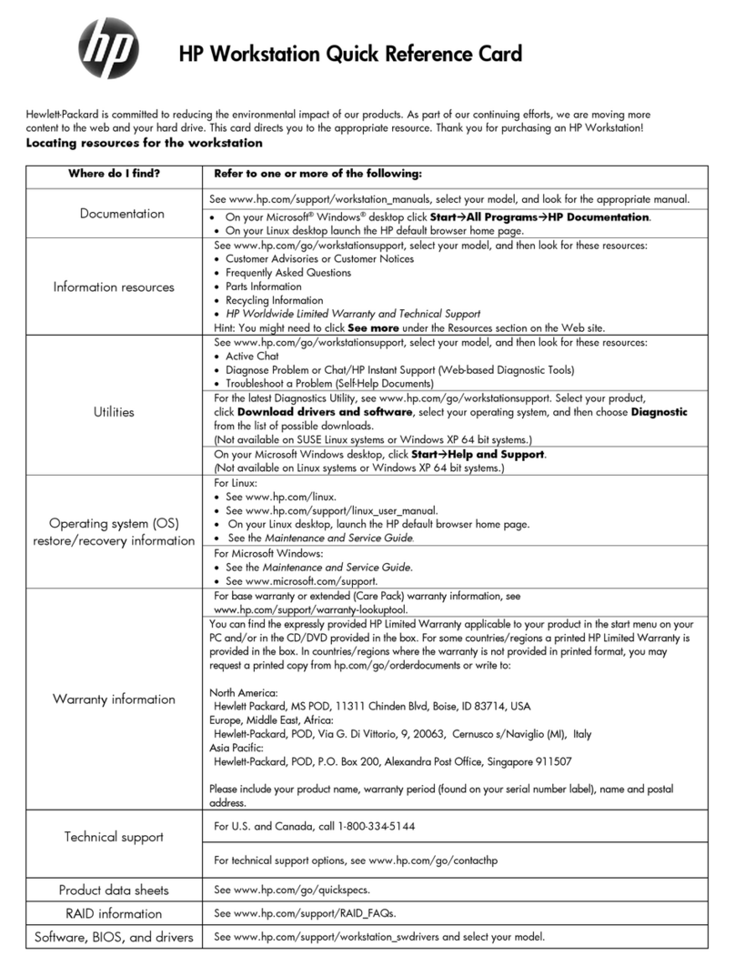HP Z200 - Small Form Factor Workstation Reference guide HP Z200 - Small Form Factor Workstation Reference guide