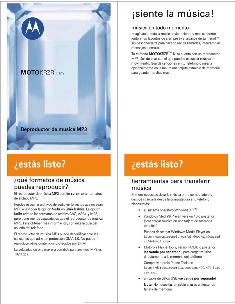 Motorola MOTOKRZR K1m User manual Motorola MOTOKRZR K1m User manual