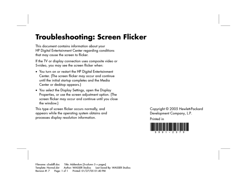 HP Z558 Entertainment Operating instructions