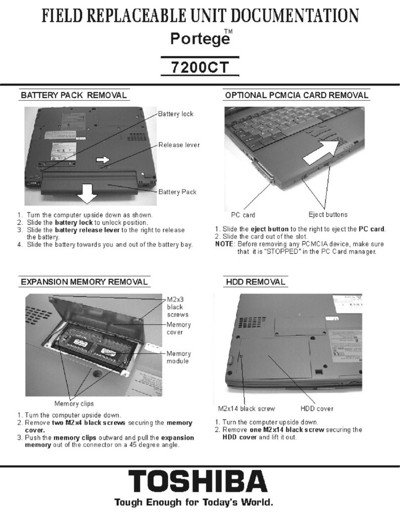 Toshiba Portege 7200CT Replacement instructions