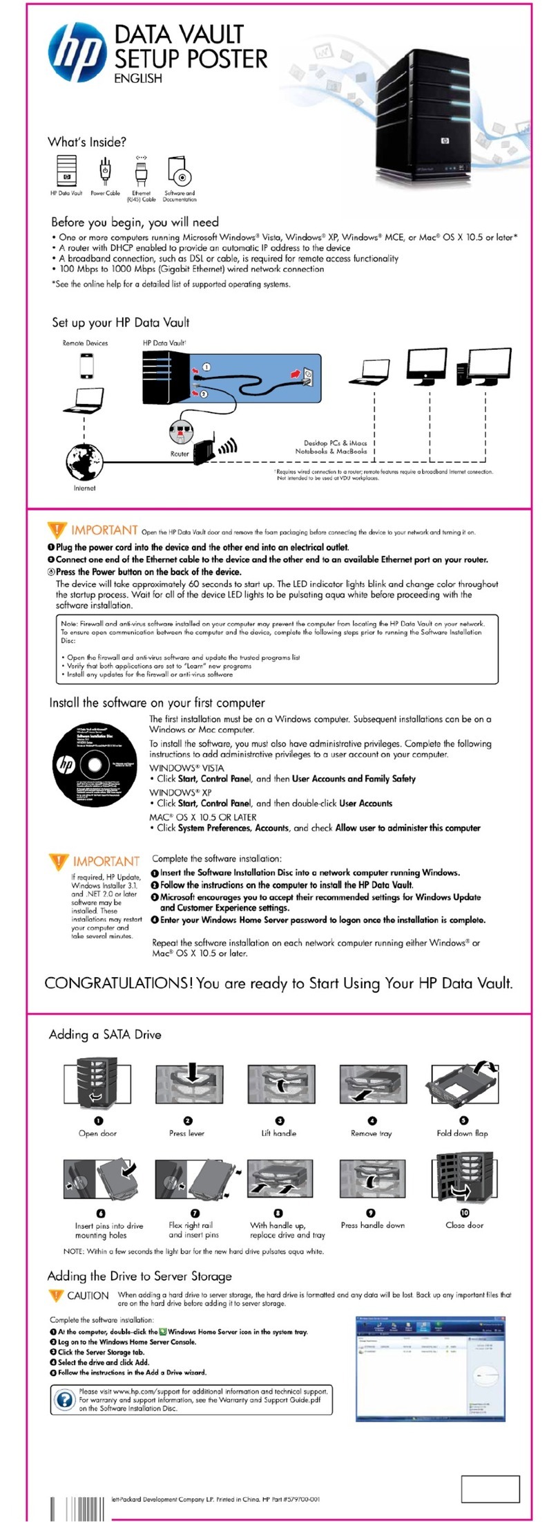 HP Data Vault Specification sheet