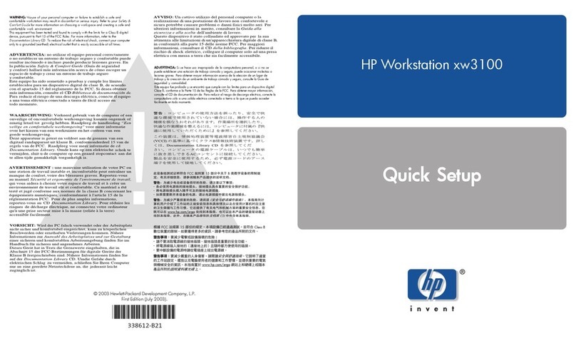 HP Workstation xw3100 Specification sheet