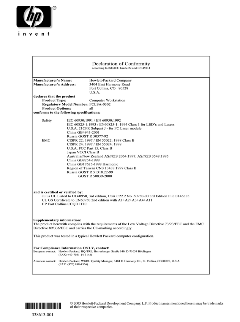HP Workstation xw3100 Reference guide