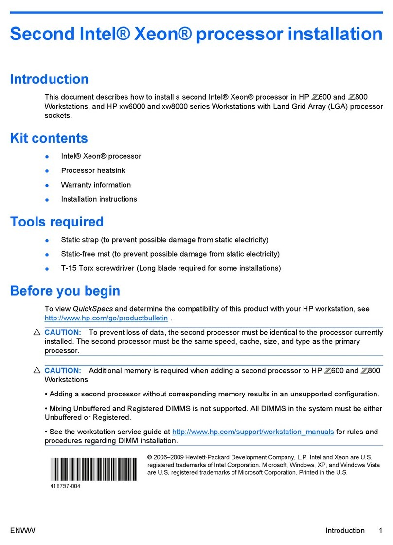 HP Xw6600 - Workstation - 2 GB RAM installation guide