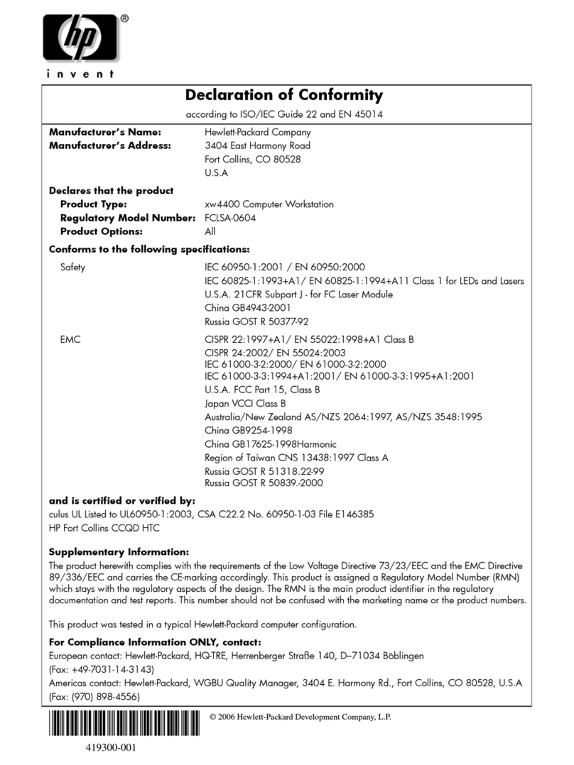HP Xw4400 - Workstation - 2 GB RAM Reference guide