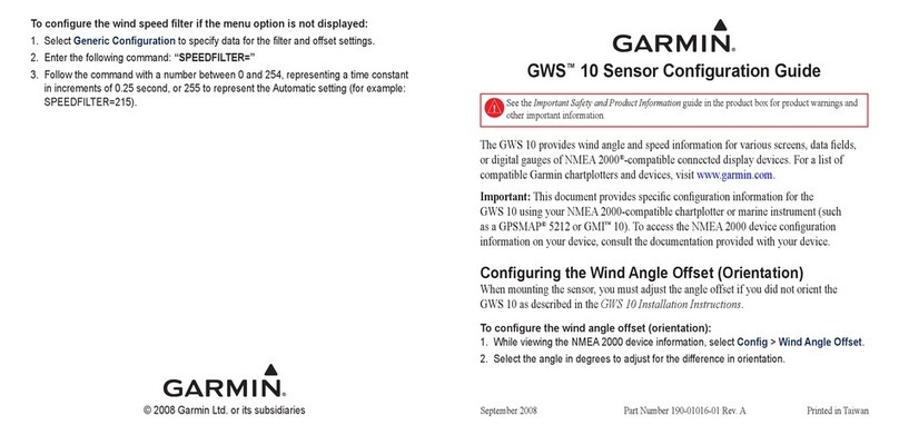 Garmin GWS 10 Marine Wind Sensor User manual