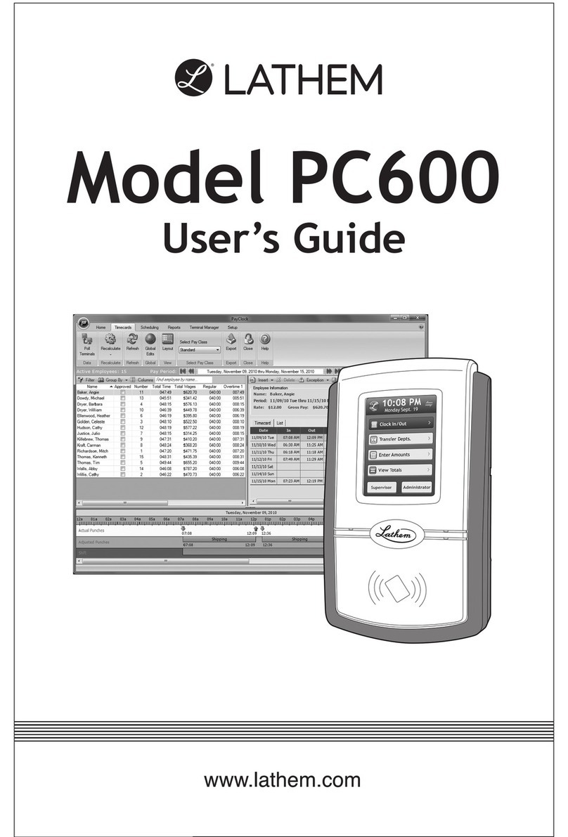 Lathem PC600 Series user guide