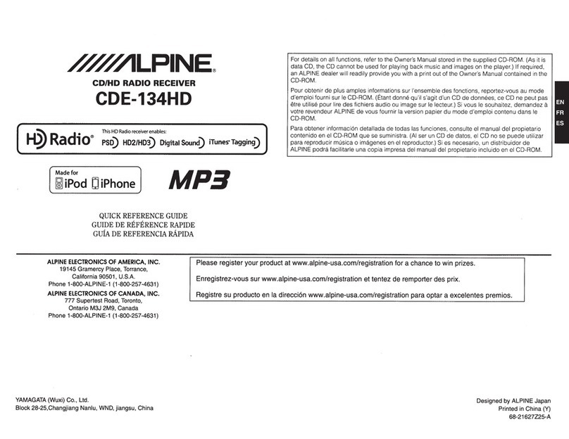 Alpine CDE-134HD User manual