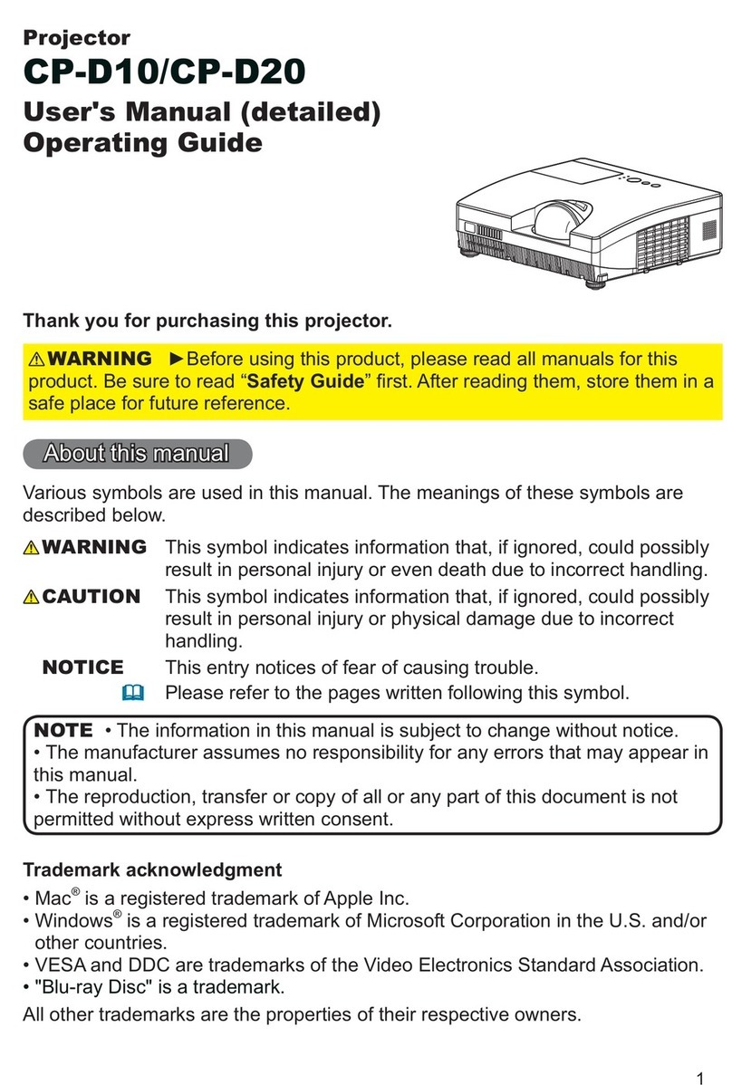 Hitachi CP-D10 Series User manual