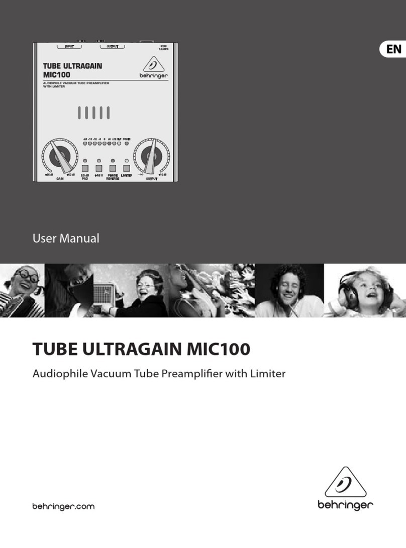 Behringer Tube Ultragain MIC100 User manual