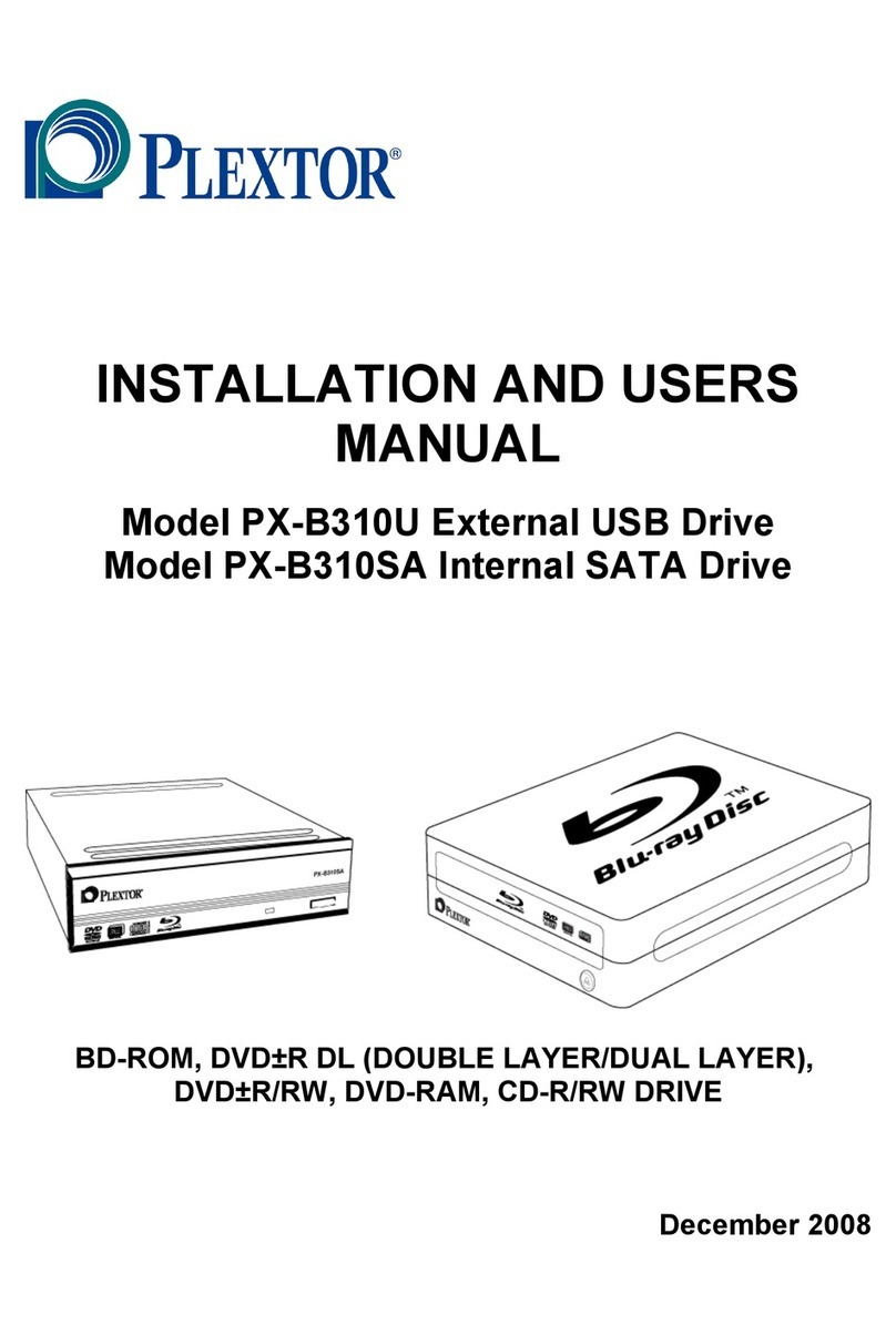 Plextor PX-B310U Installation and user manual
