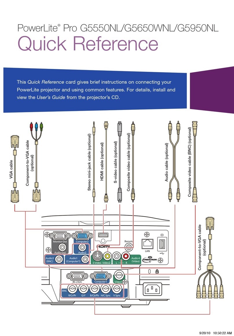 Epson PowerLite Pro G5550 Reference guide