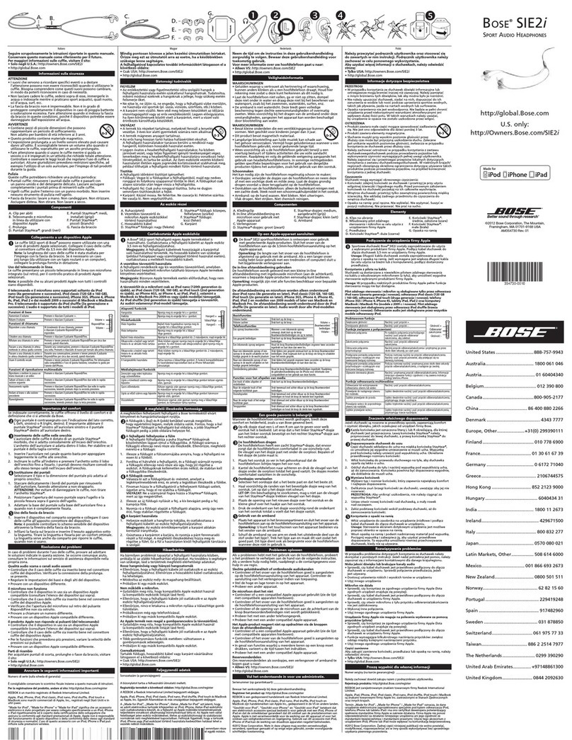 Bose SIE2i Sport user guide