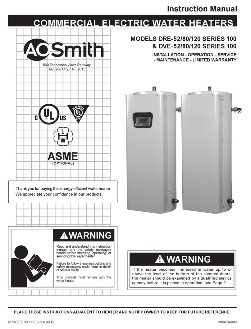 A.O. Smith DURA-Power DRE-52 User manual A.O. Smith DURA-Power DRE-52 User manual