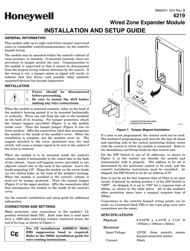 Honeywell 4219 - Ademco 8 Zone Expander Assembly instructions