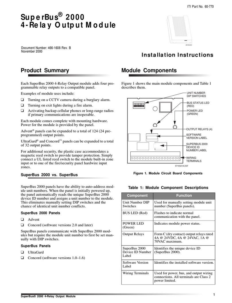 ITI 60-770 - Security SuperBus 2000 4-Zone Output... User manual