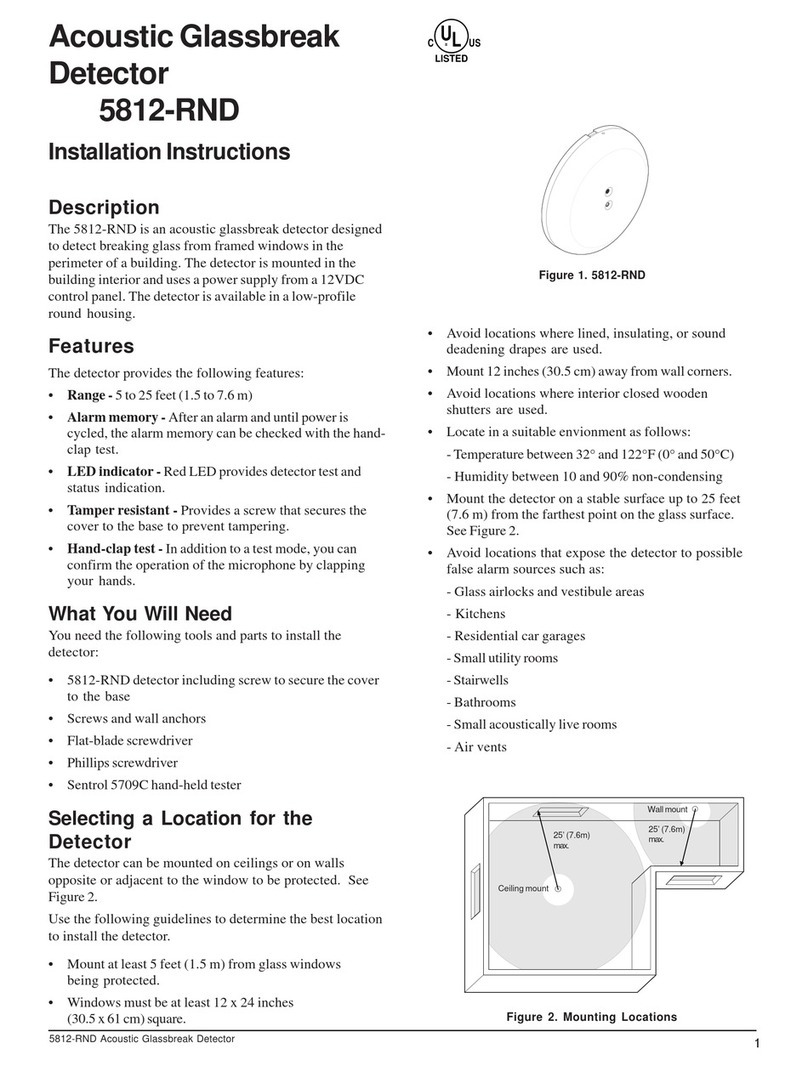 GE Interlogix 5812RND - Security ShatterPro III Acoustic Glassbreak... installation instructions