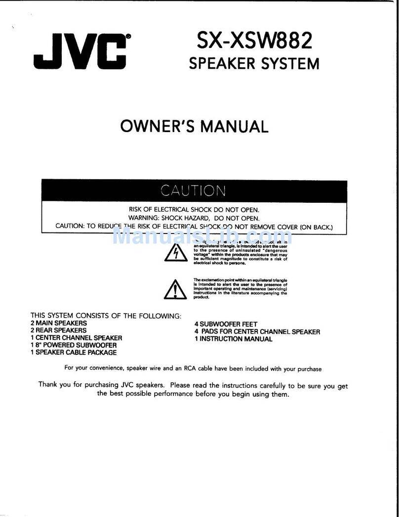 JVC SX-XSW882 - Home Theater Speaker System User manual