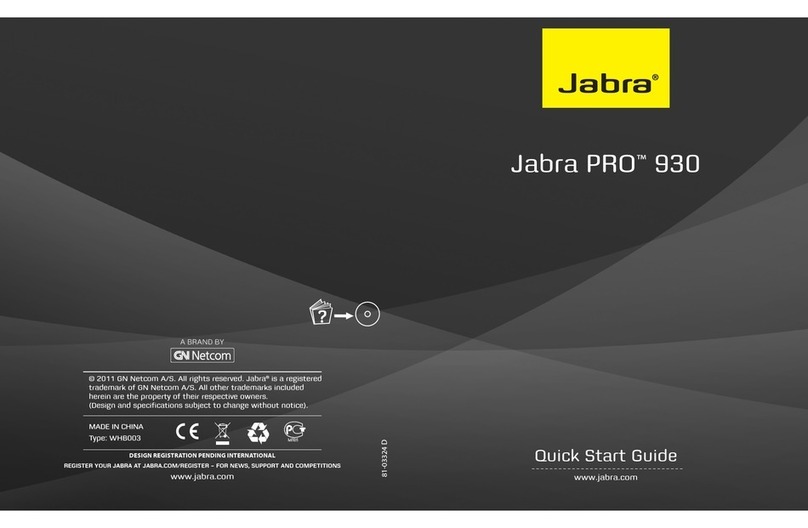 Jabra PRO 930 User manual Jabra PRO 930 User manual