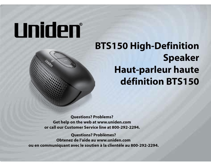 Uniden BTS150 owner's manual
