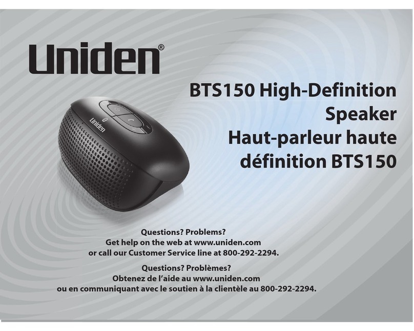 Uniden BTS150 owner's manual