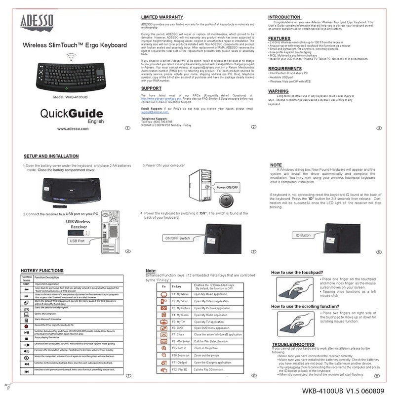 Adesso WKB-4100UB V1.5 User manual