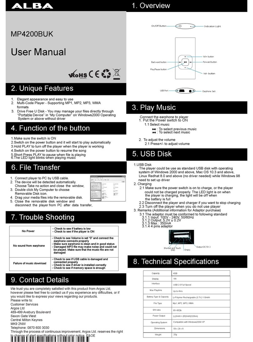 Alba MP4200BUK user manual