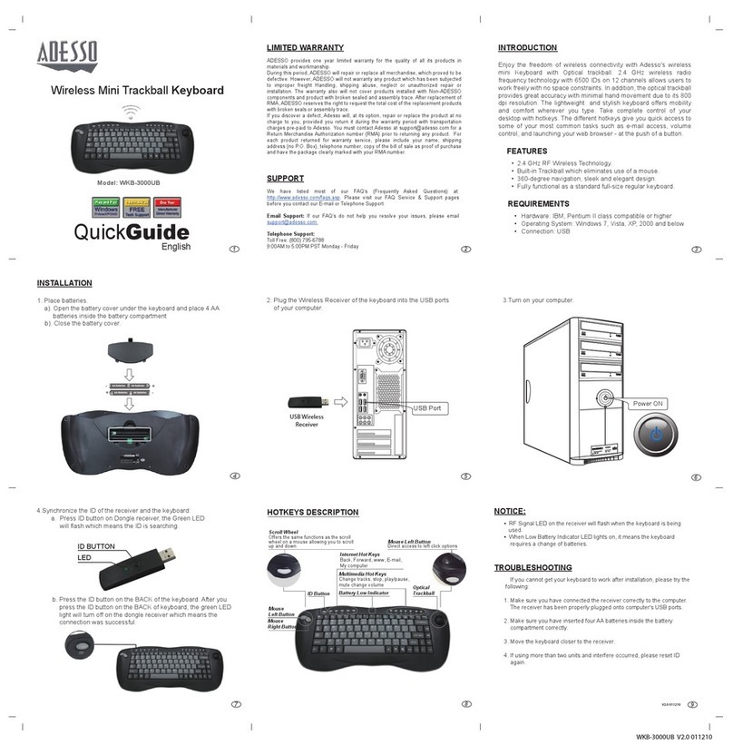 Adesso WKB-3000UB quick guide
