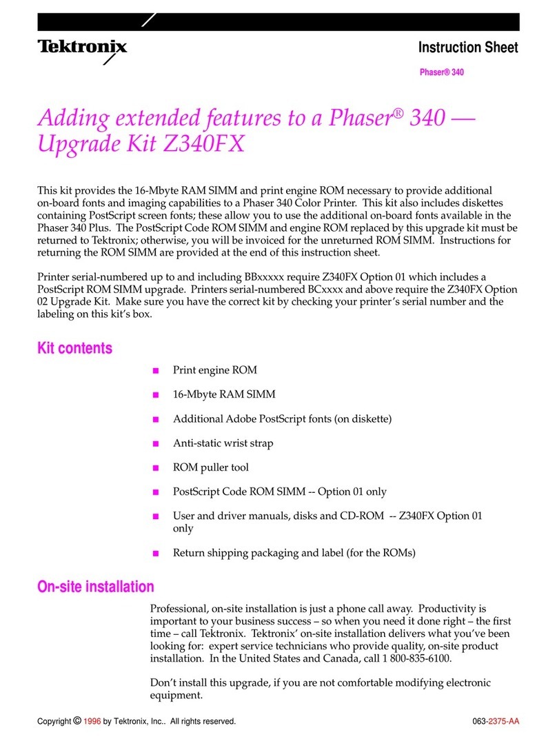 Tektronix Phaser 340 User manual