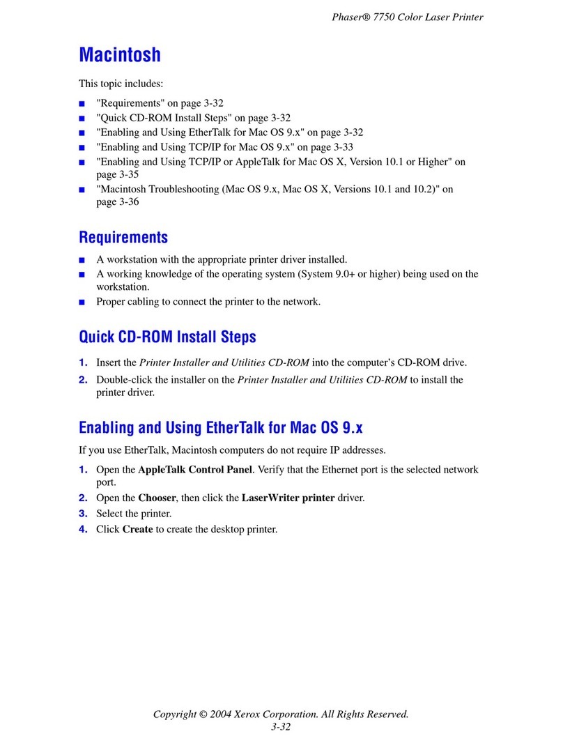 Xerox Phaser 7750 User manual
