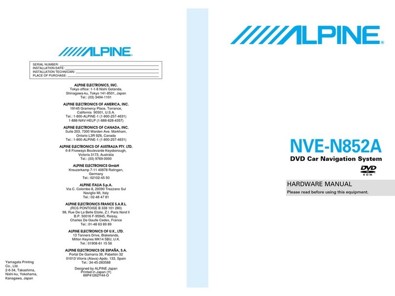 Alpine NVE-N852A User manual