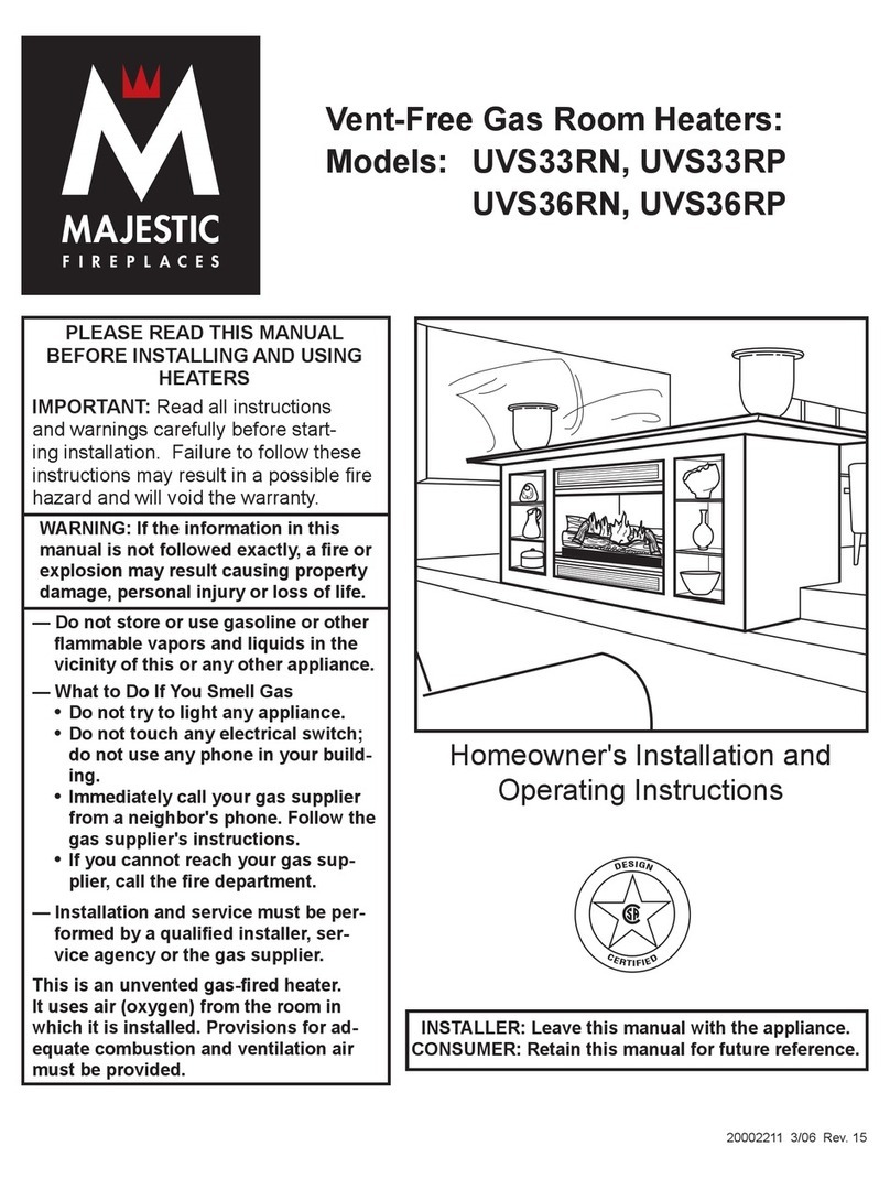 Majestic fireplaces UVS33RN operating instructions