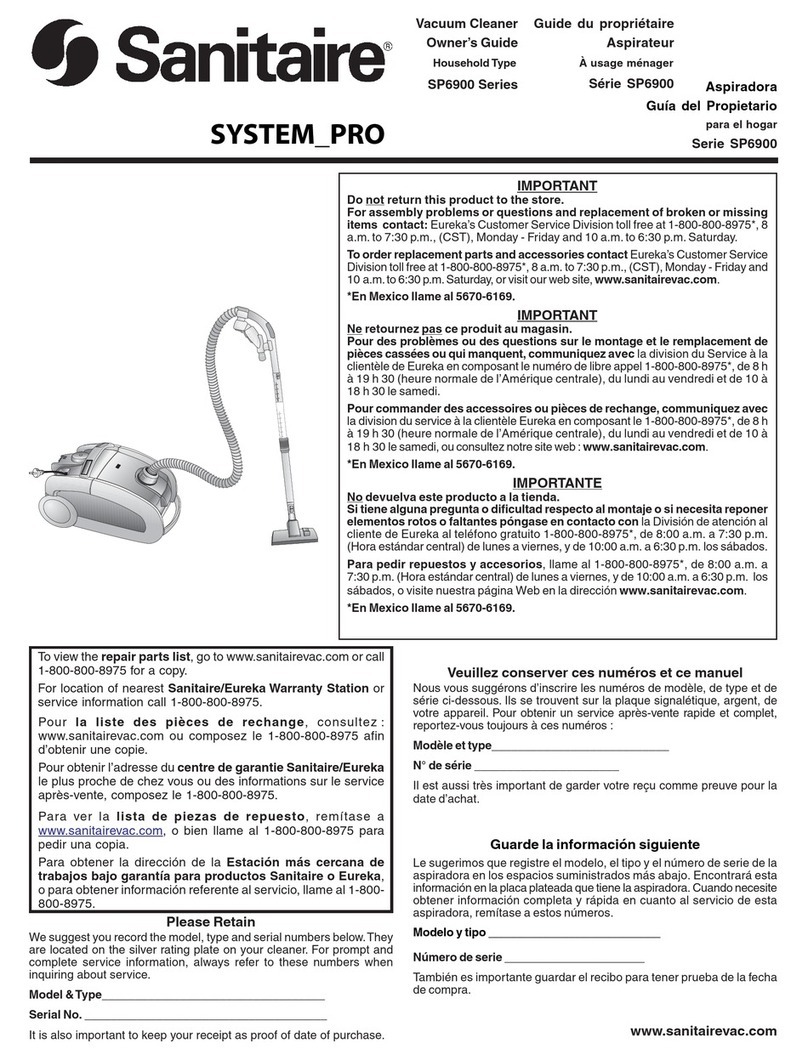 Sanitaire SP6900 owner's guide