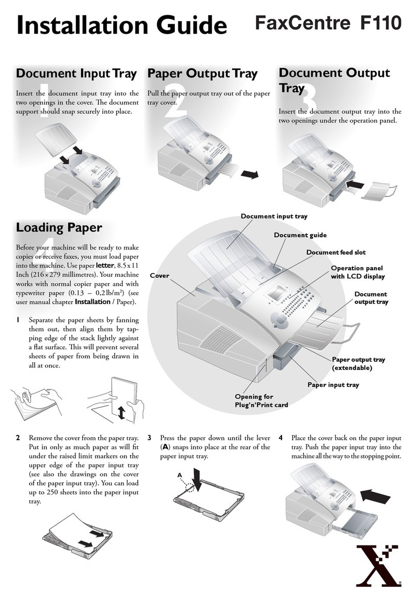 Xerox FaxCentre F110 User manual