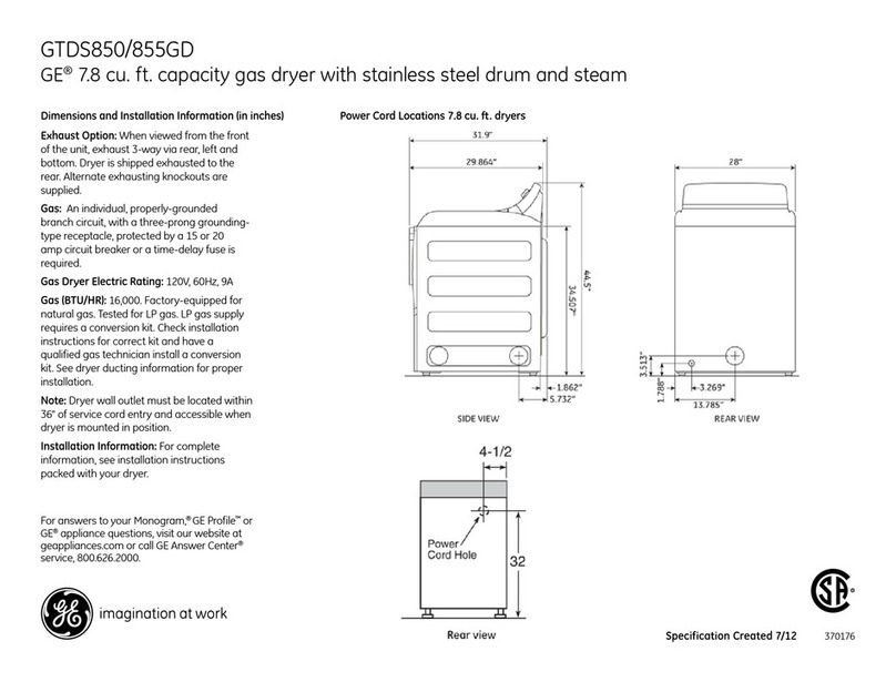 GE GTDS850GDWS Manual