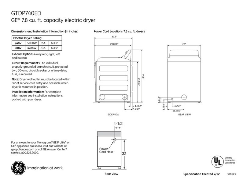 GE GTDP740EDWW Manual