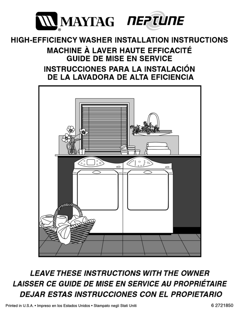 Maytag MAH6500AWW - Front-Load Washer installation instructions