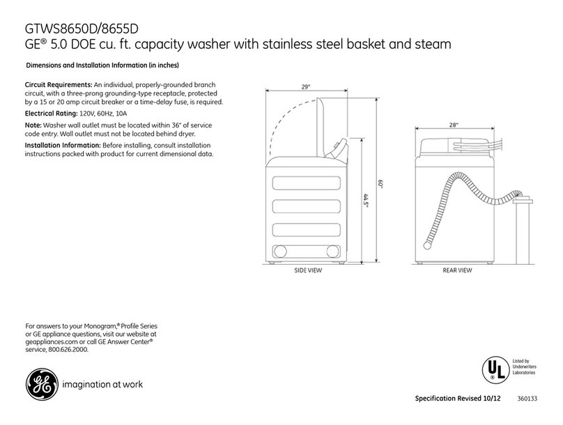 GE GTWS8650DWS Manual GE GTWS8650DWS Manual