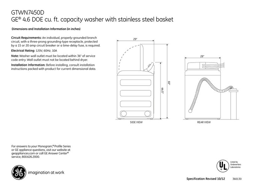 GE GTWN7450DWW Manual